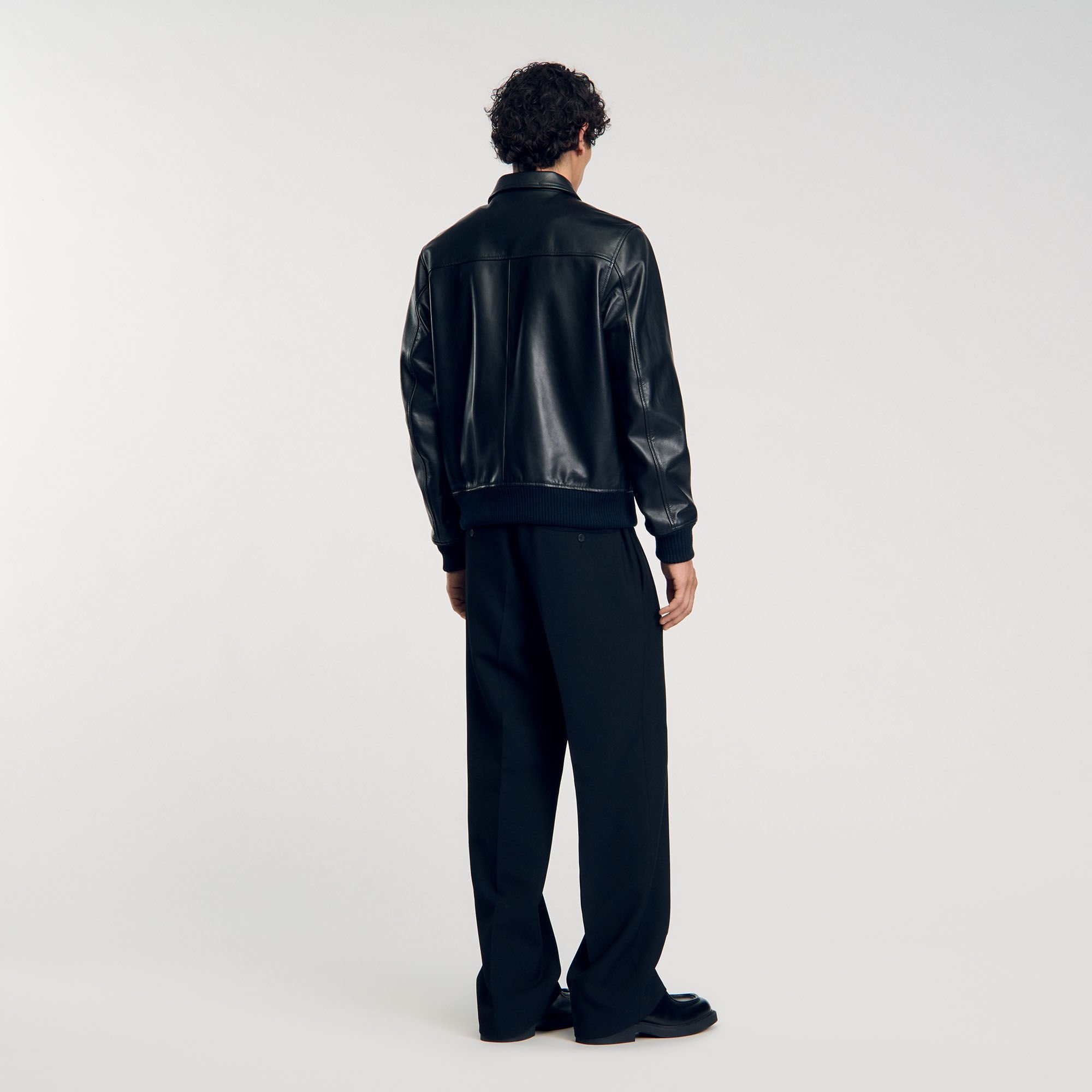 PLAIN LEATHER JACKET - 5