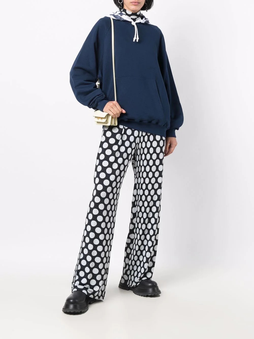 stripe-print cotton hoodie - 2