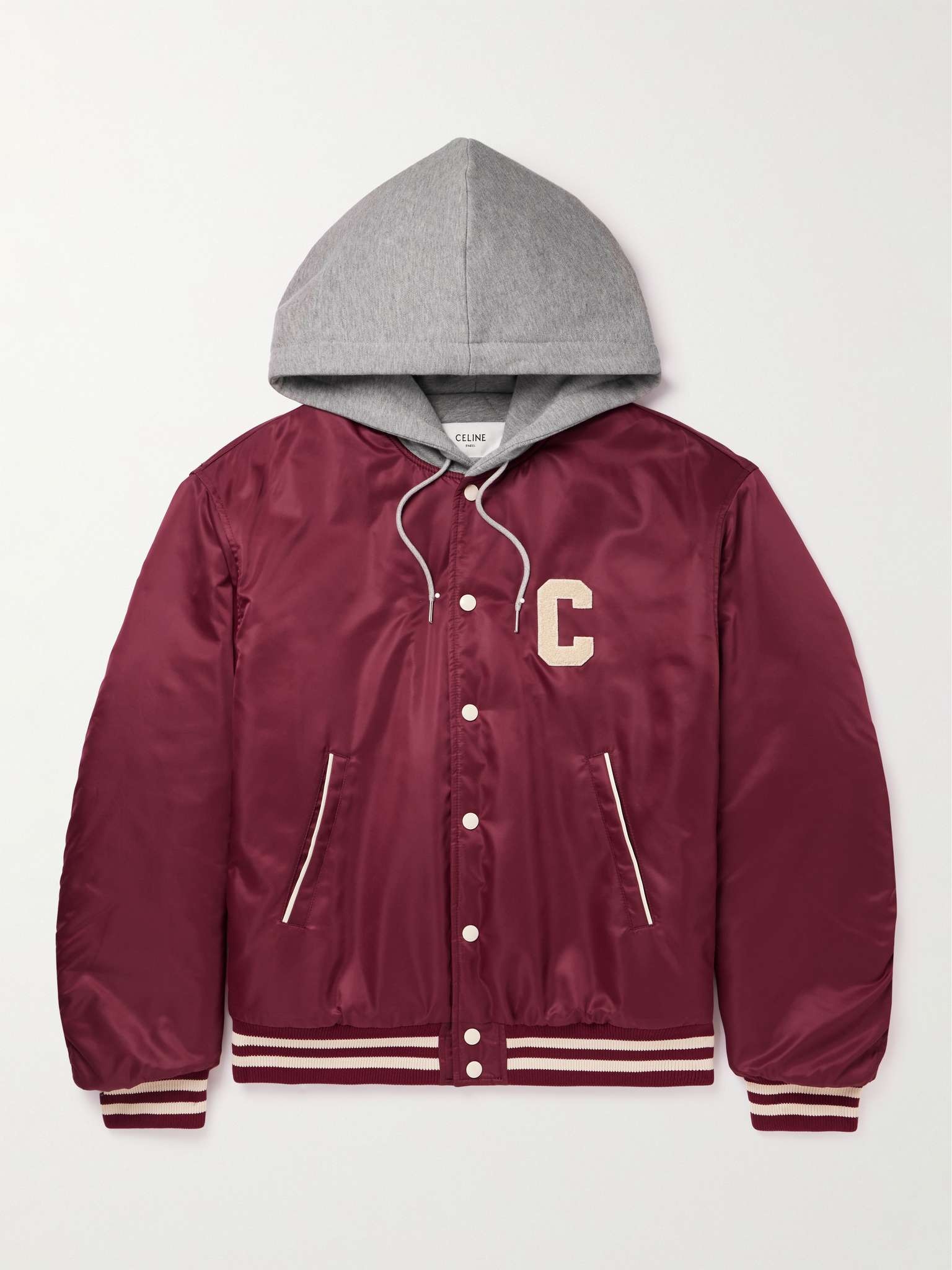 CELINE HOMME Jackson Logo-Appliquéd Wool-Blend Varsity Jacket for Men