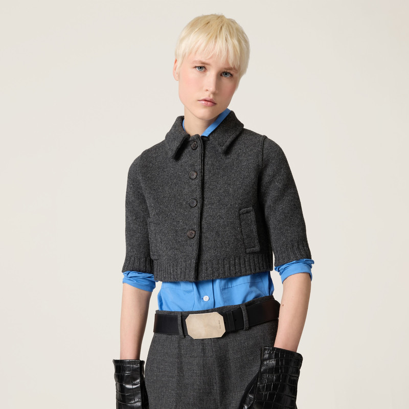 Miu Miu Cropped wool cardigan outlook
