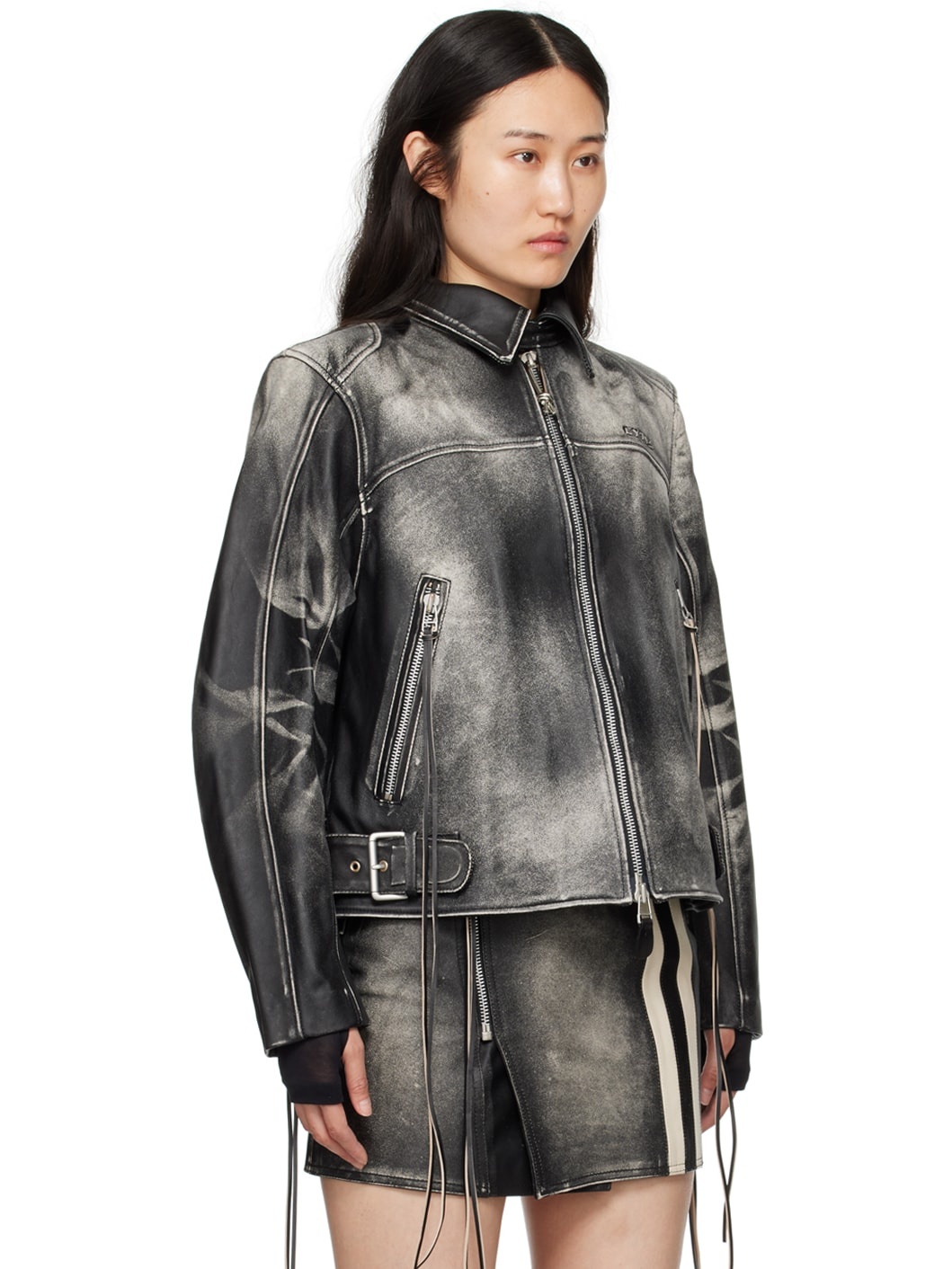 SSENSE Exclusive Black Flux Leather Jacket - 2