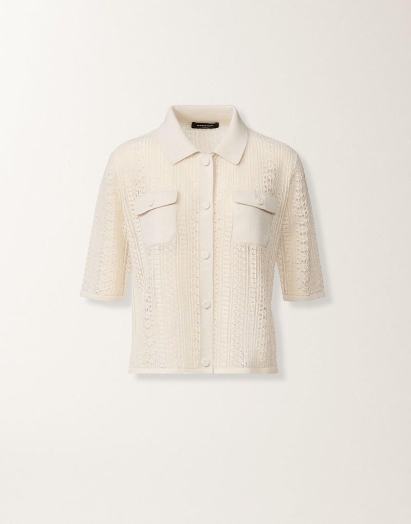Organic cotton polo with lustrous viscose 1