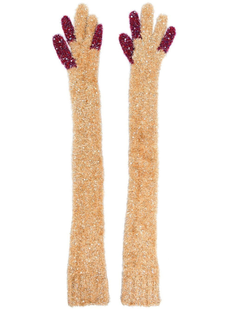 extra-long glitter-knit gloves 1