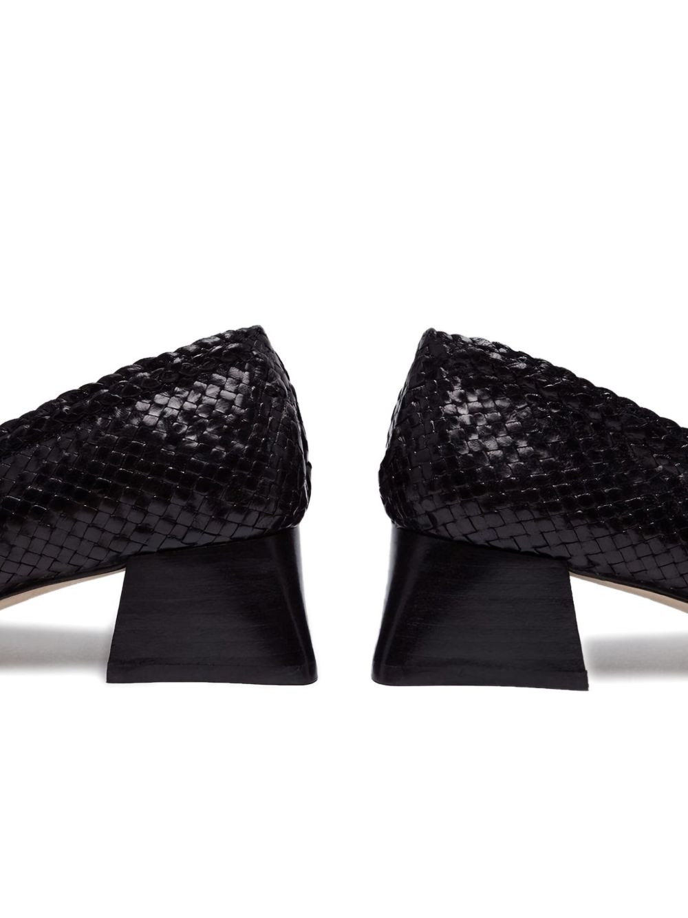 40mm woven-leather pumps - 4