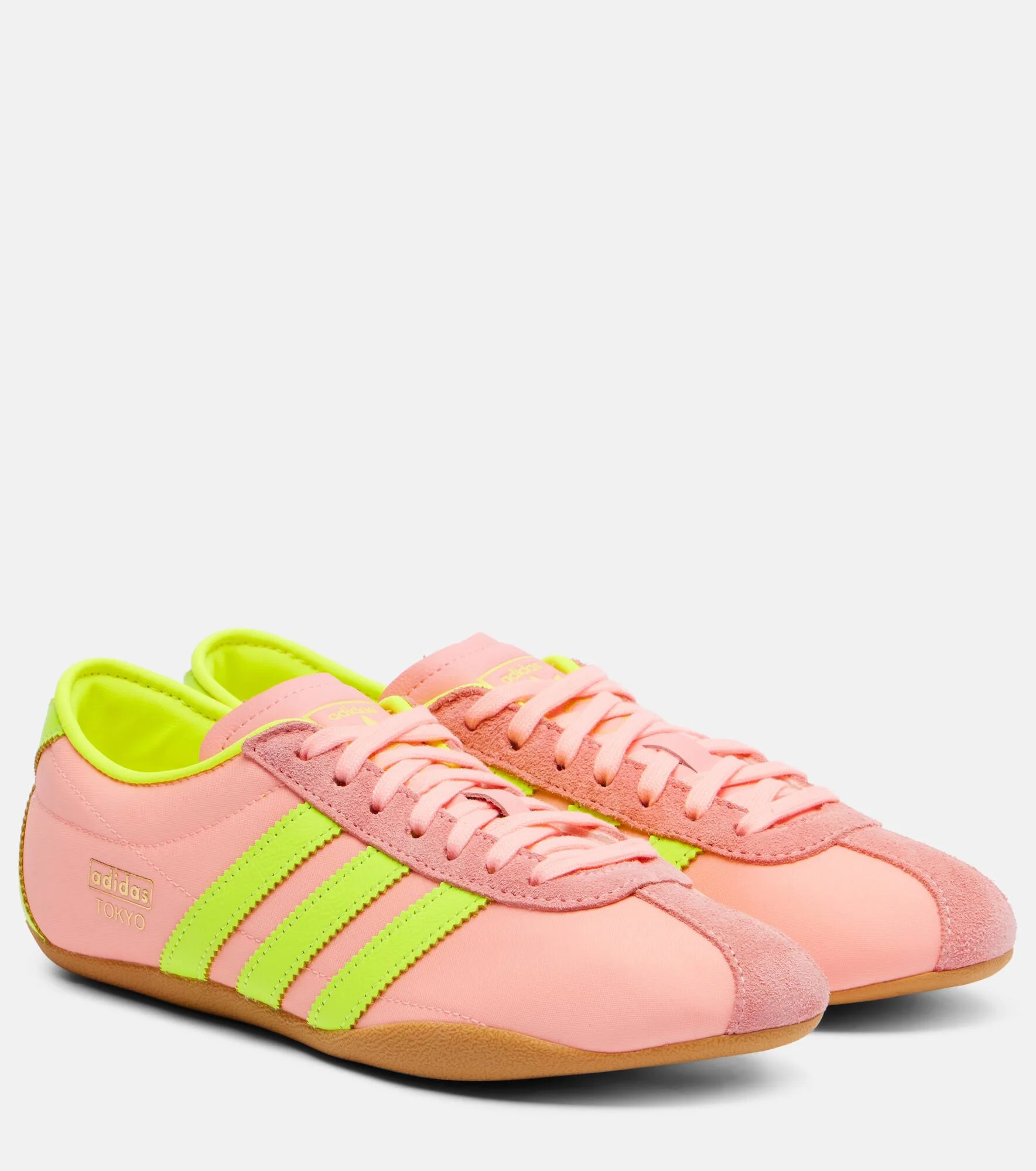 Tokyo leather-trimmed suede sneakers - 1