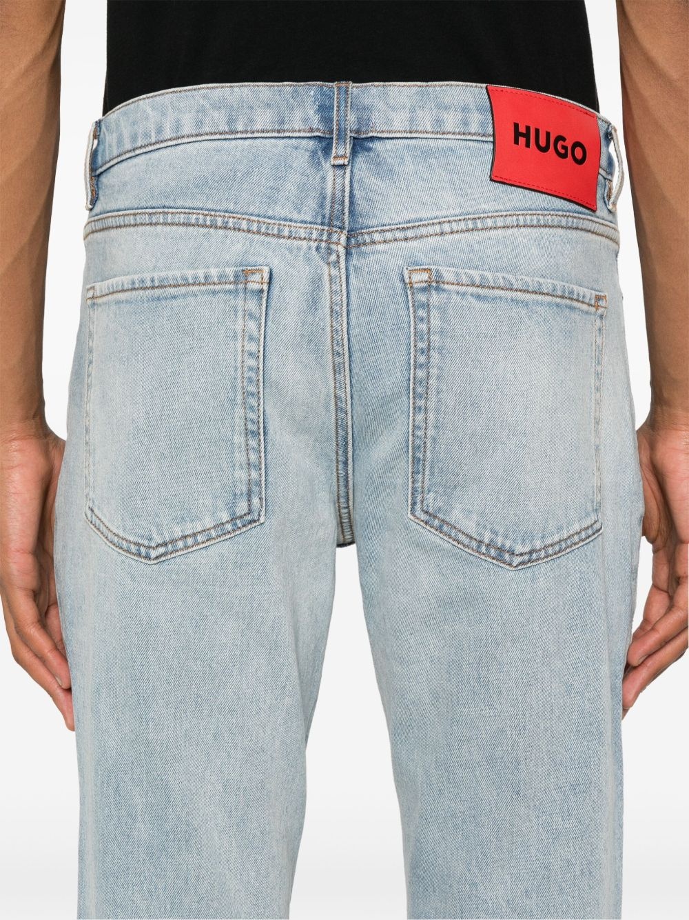 slim-leg cotton-blend jeans - 5
