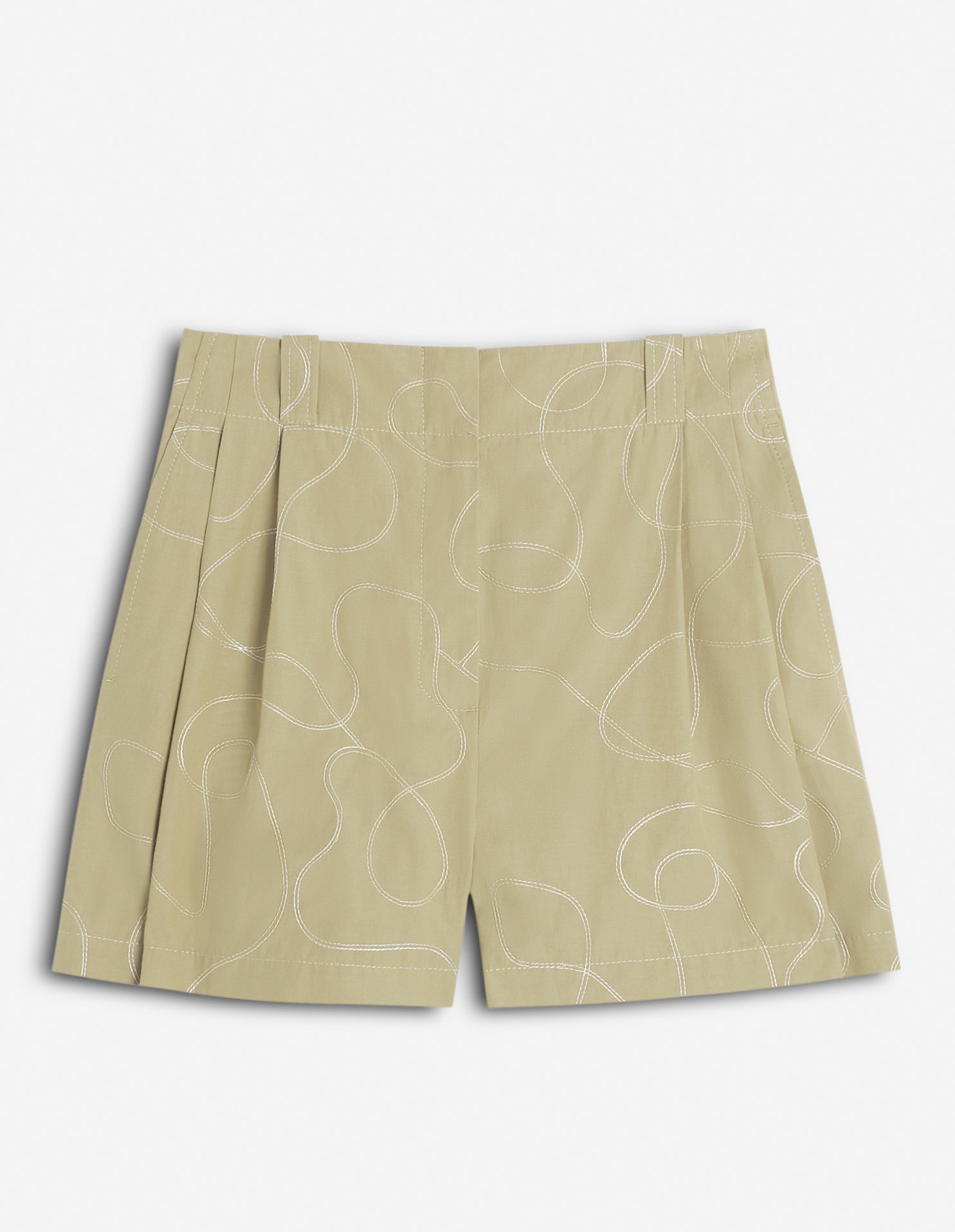 DESA DESIGN EMBROIDERED PLEATED SHORTS - 7