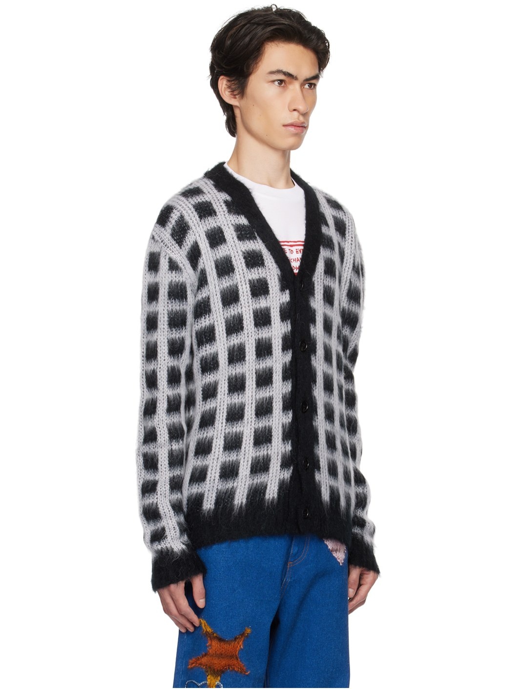Black Checked Cardigan - 2