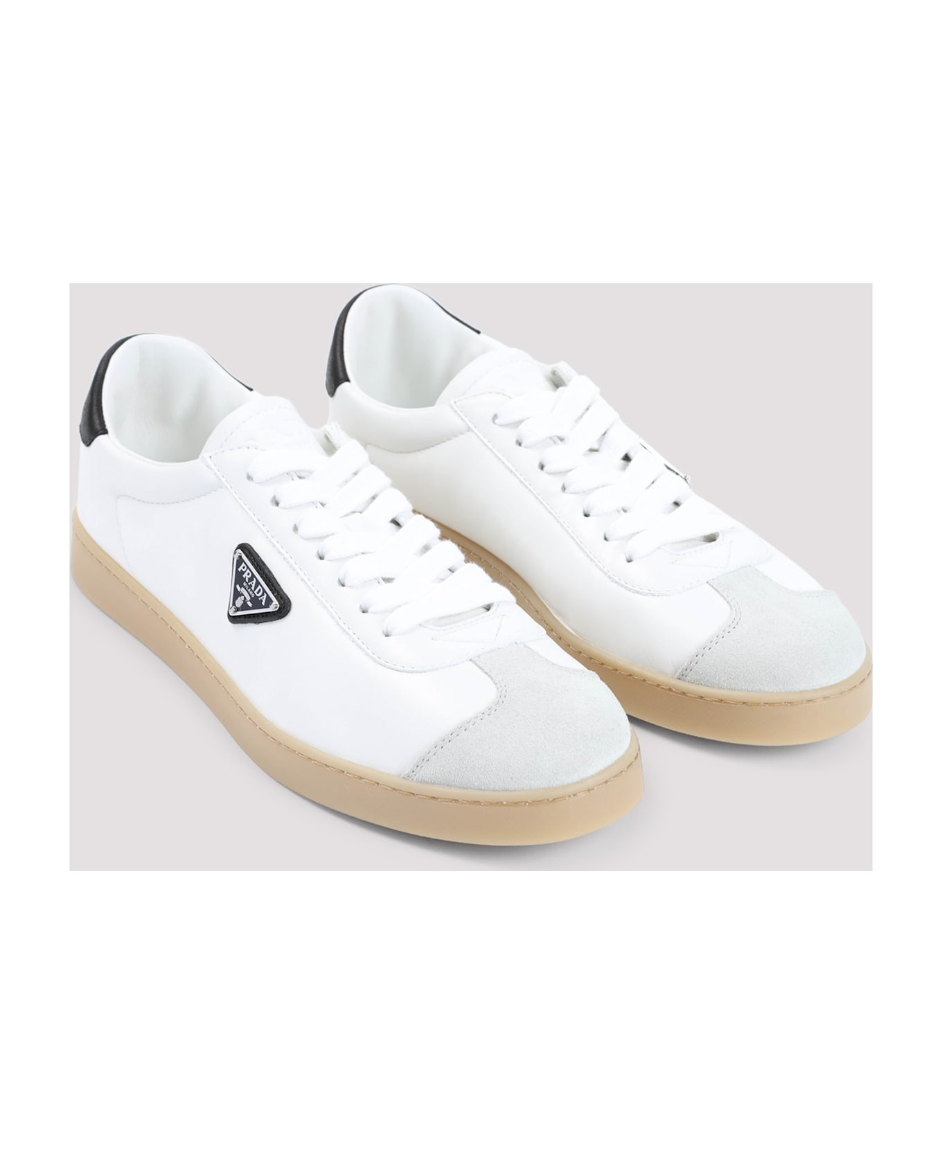 White Napa Leather Sneakers - 5