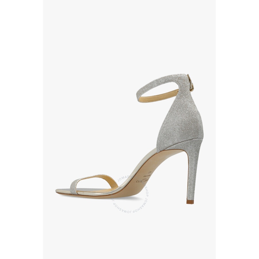 Jimmy Choo Platinum Ice Alva 85 Glitter Sandals - 3