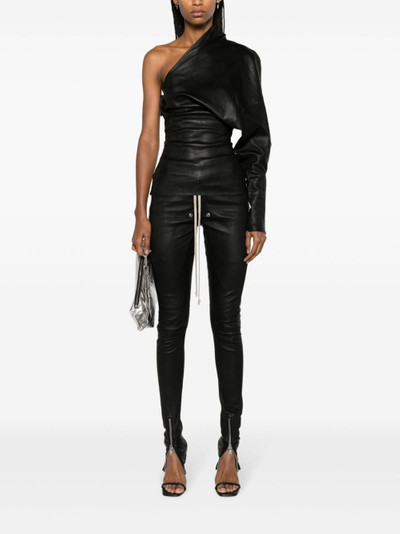 Rick Owens Luxor one-shoulder leather top outlook