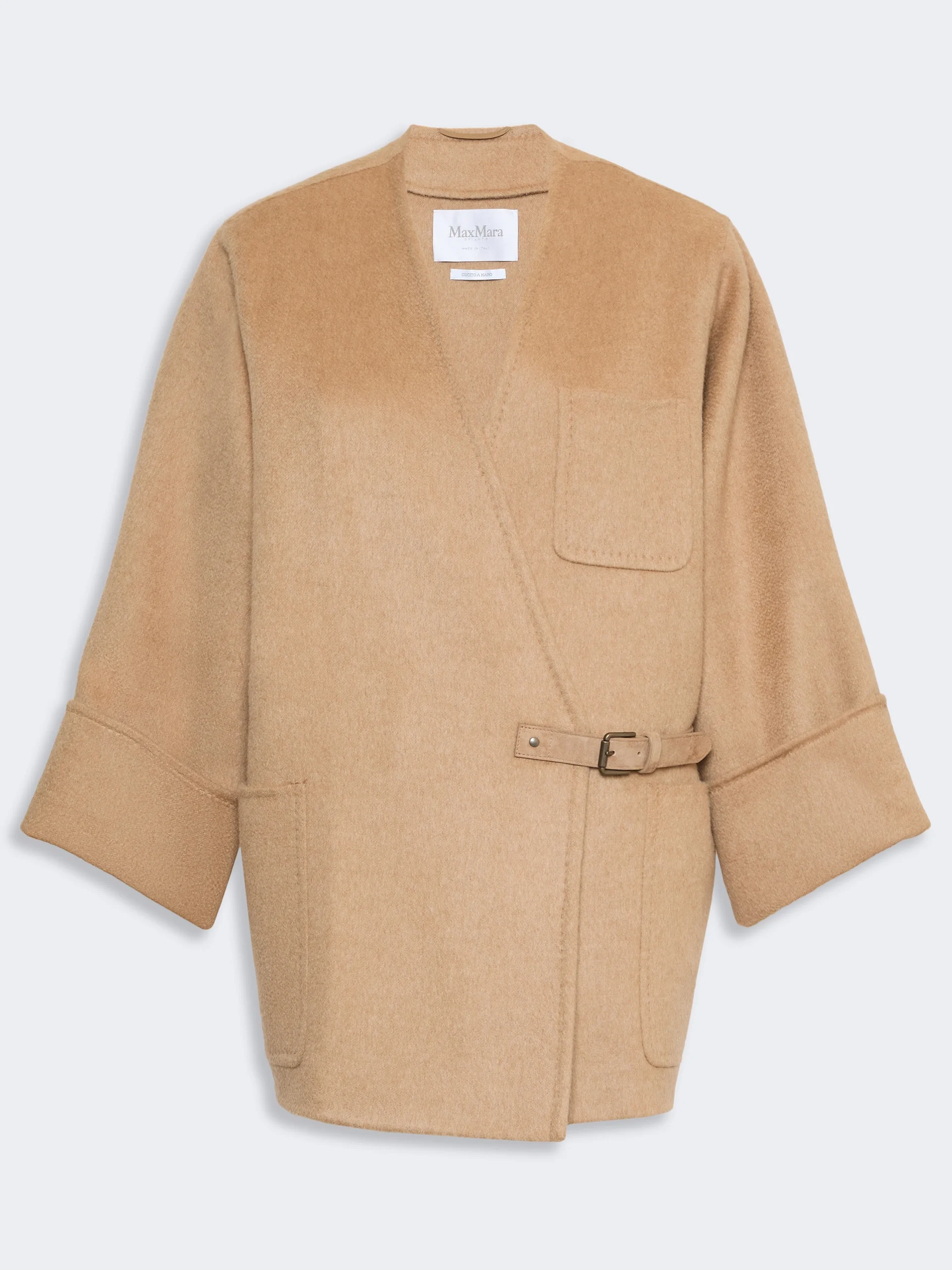 LINCE Camel and mohair cardigan coat - CAMEL - 1