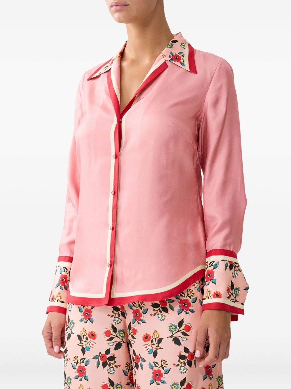 floral-print silk shirt - 4