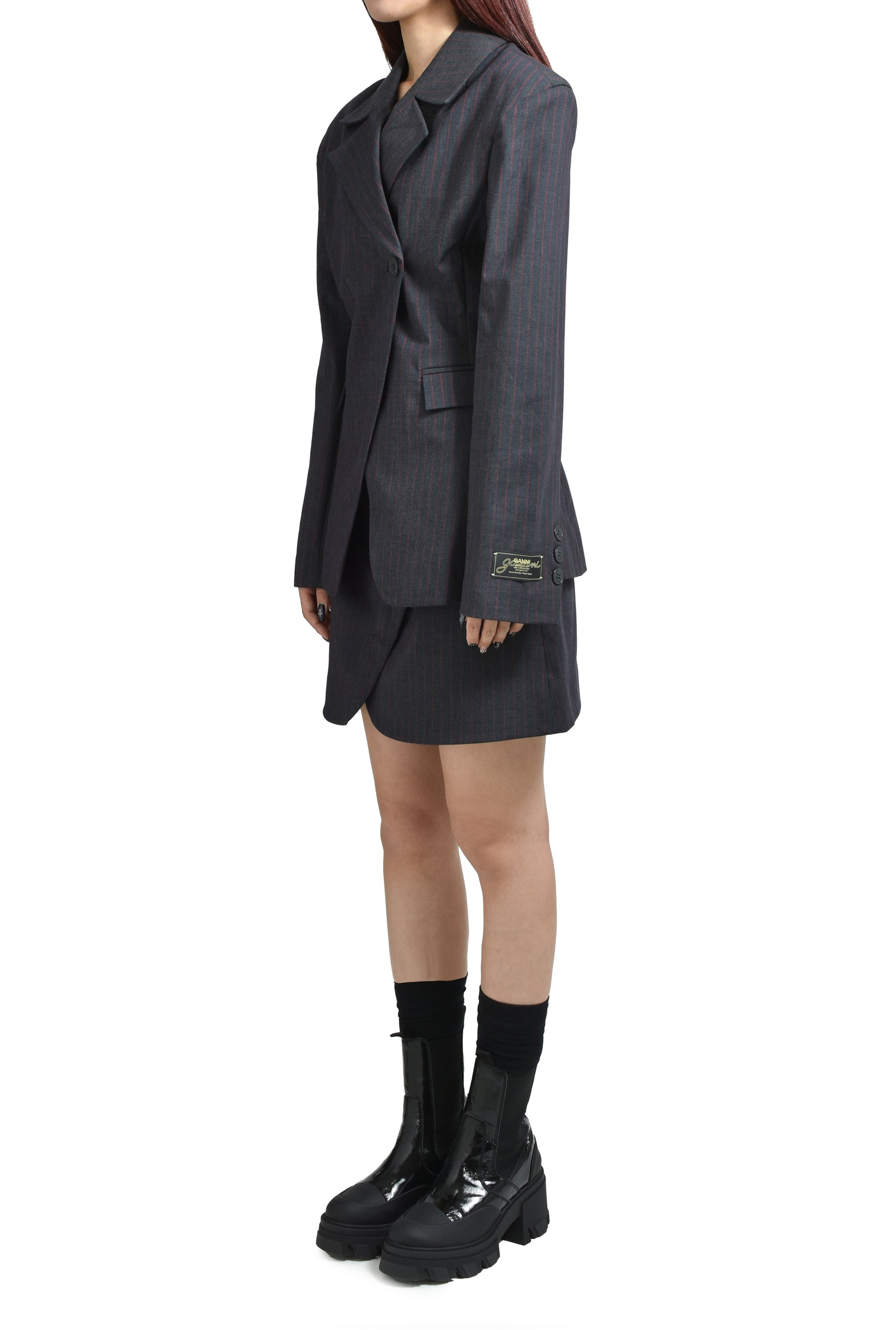STRETCH STRIPE BLAZER / PHANTOM - 4