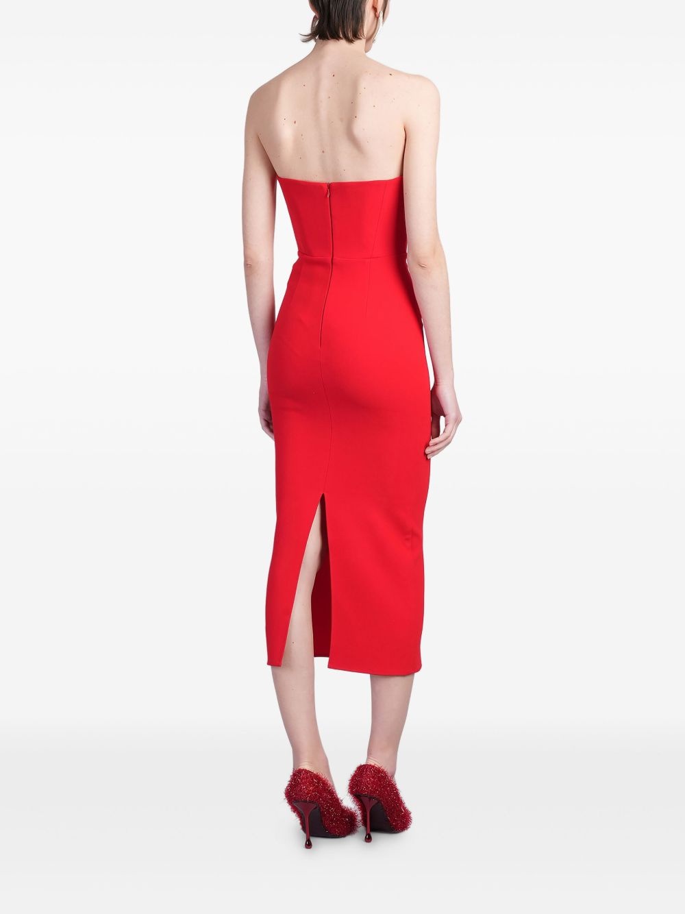 strapless midi dress - 4