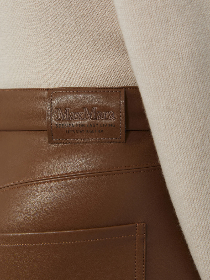 SORRISO Coated fabric trousers - TOBACCO 5