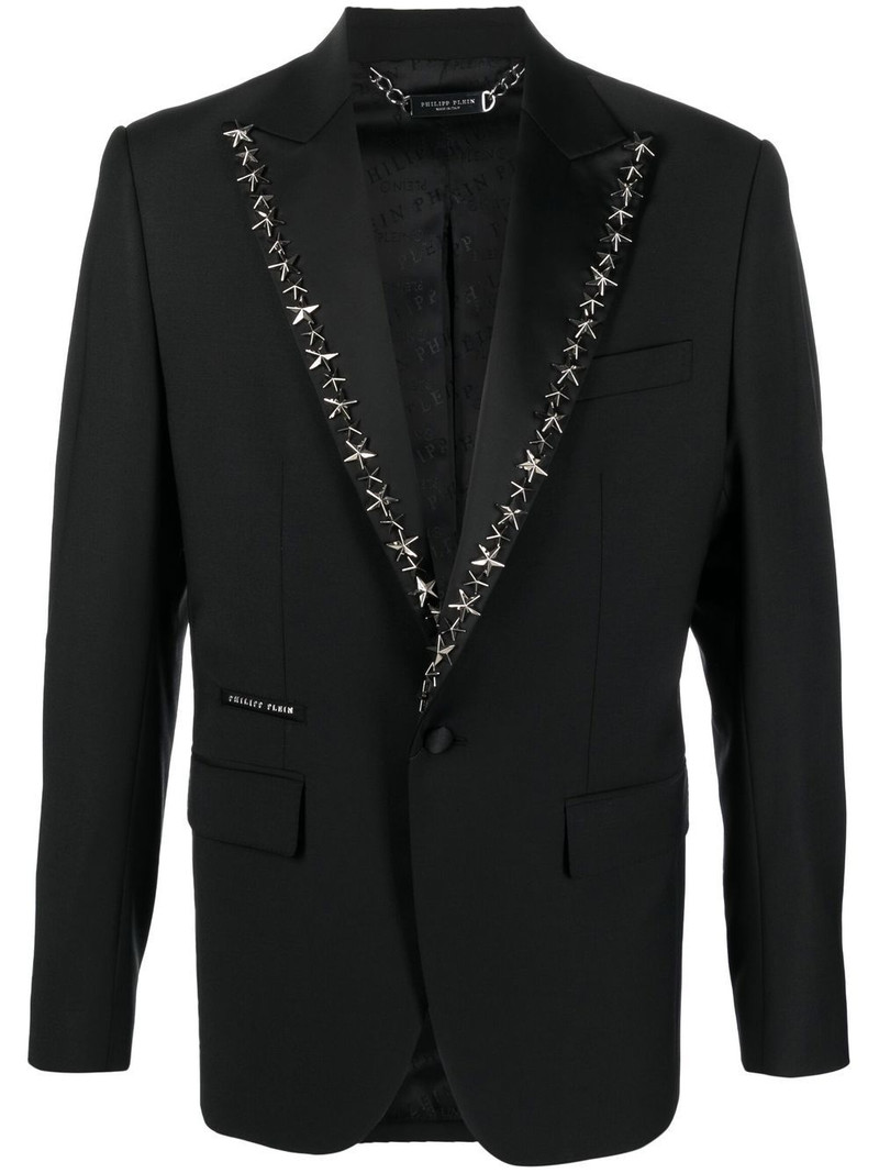 star stud-embellished single-breasted blazer 1