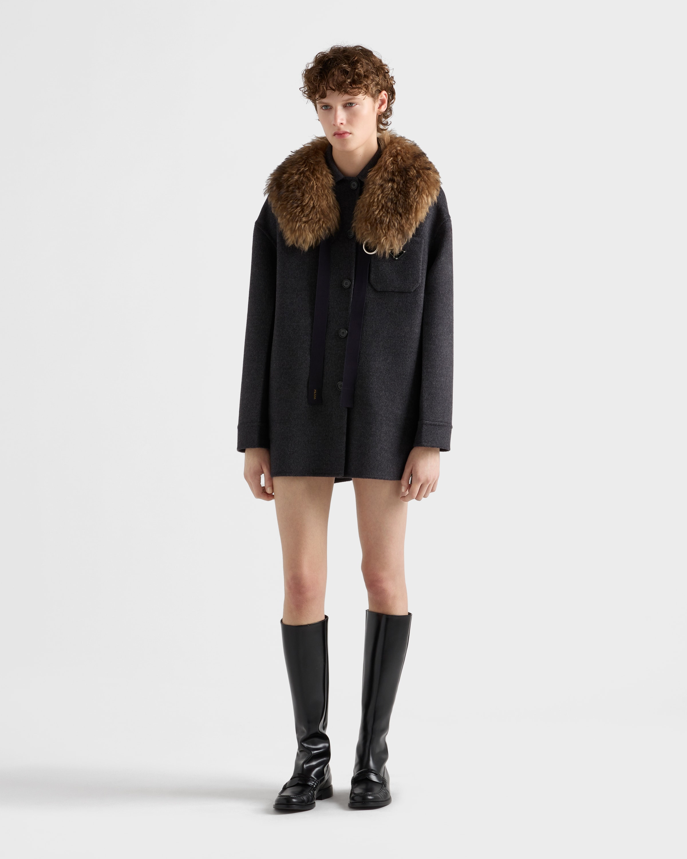 Single-breasted double cashwool caban jacket - 2
