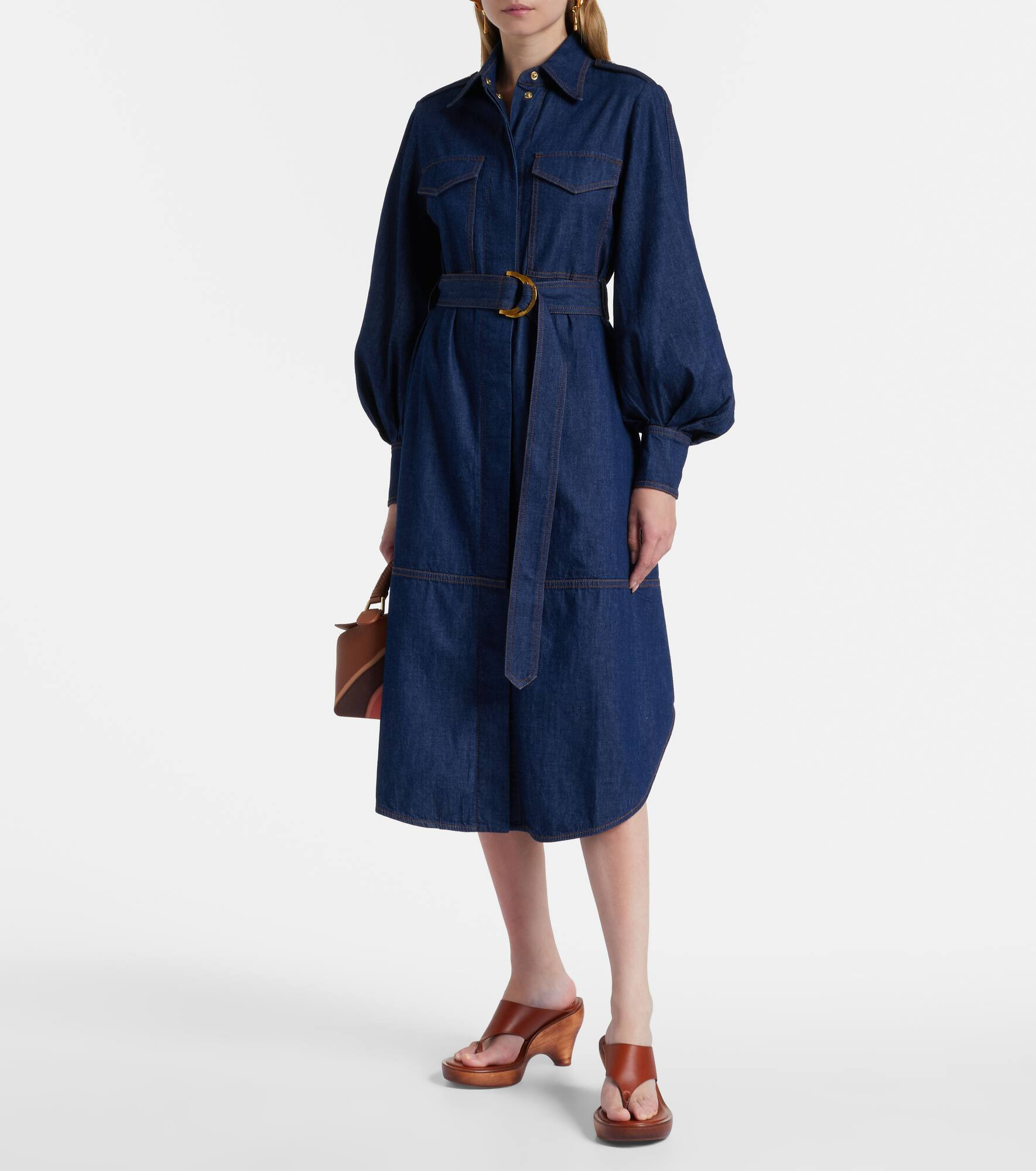 Denim midi dress - 2