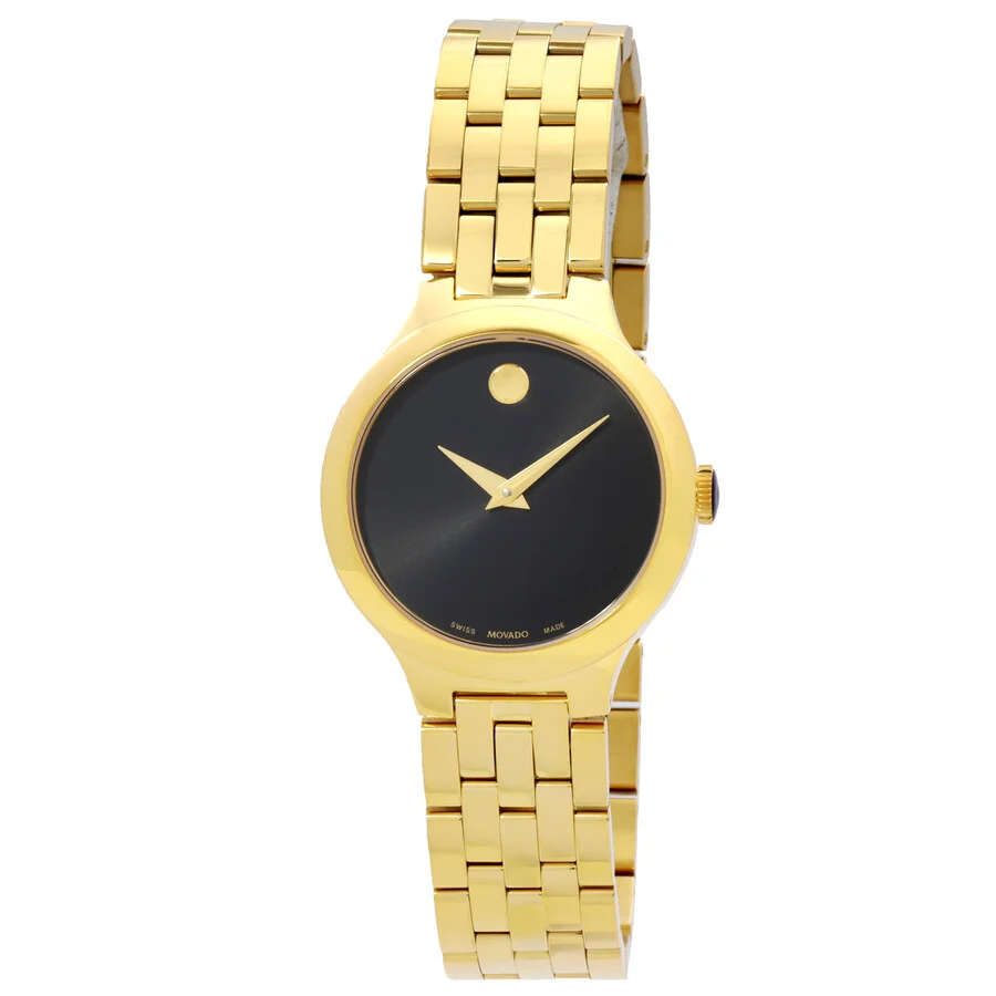 Open Box - Movado Veturi Quartz Black Dial Ladies Watch 0608046 - 1
