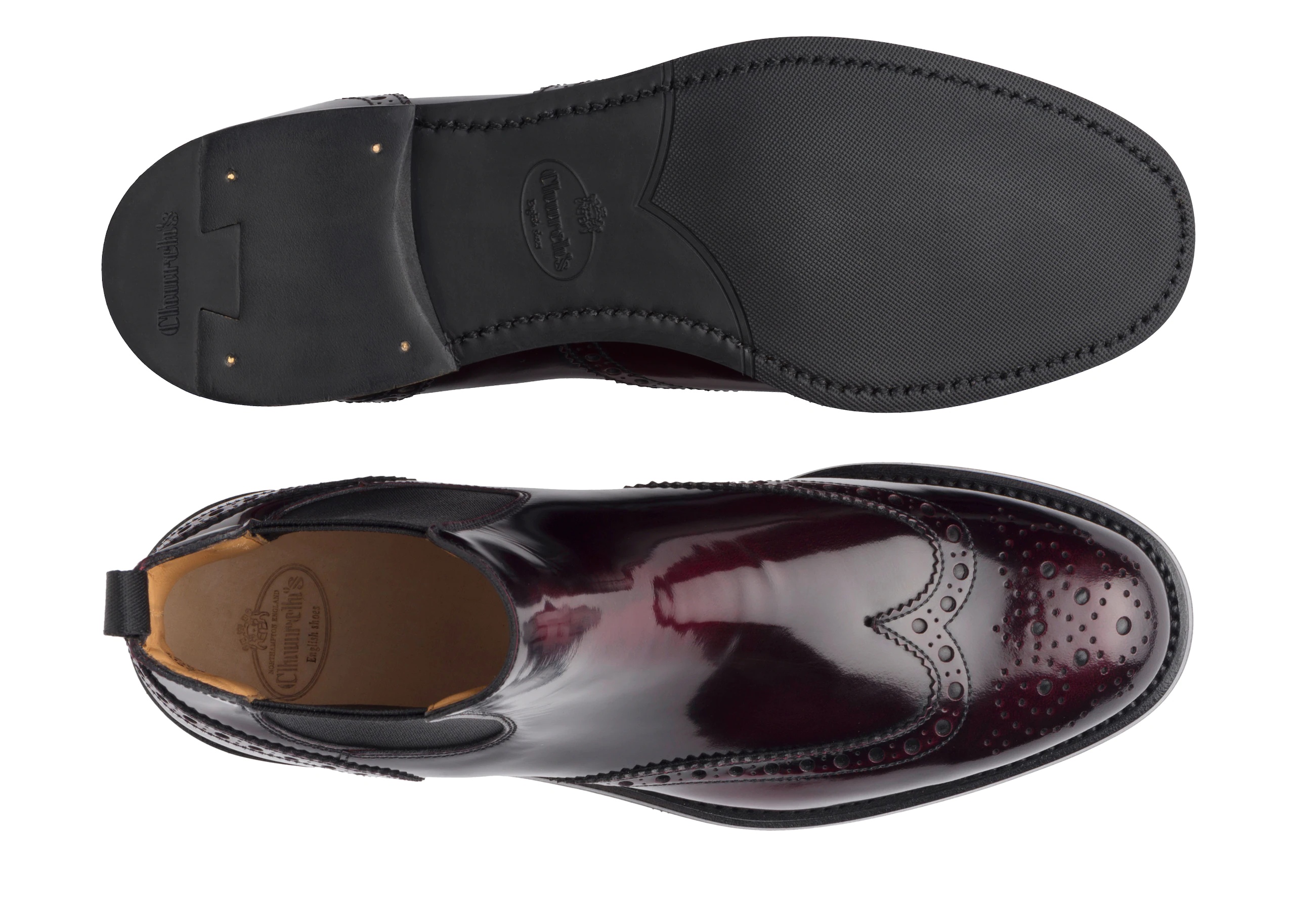 Ketsby wg
Polished Fumè Brogue Chelsea Boot Light burgundy - 3