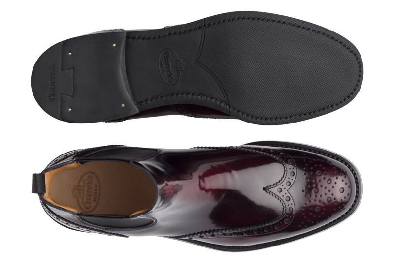 Ketsby wg
Polished Fumè Brogue Chelsea Boot Light burgundy 3