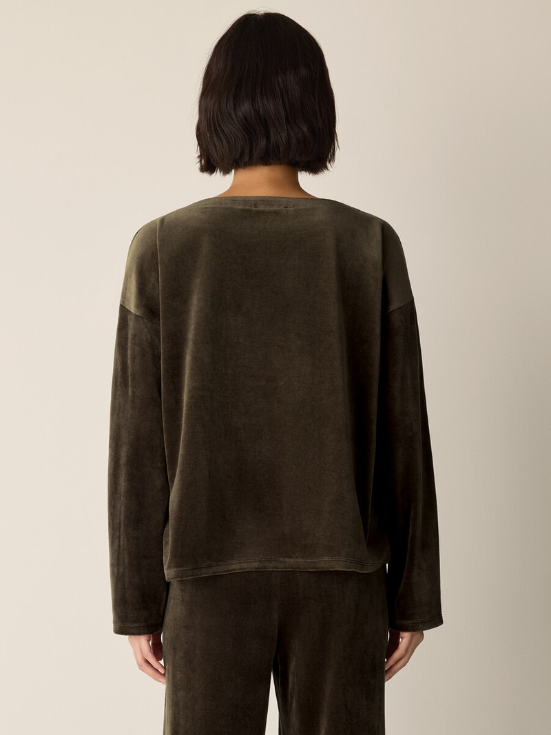 Cozy Velour Knit Bateau Neck Top 4