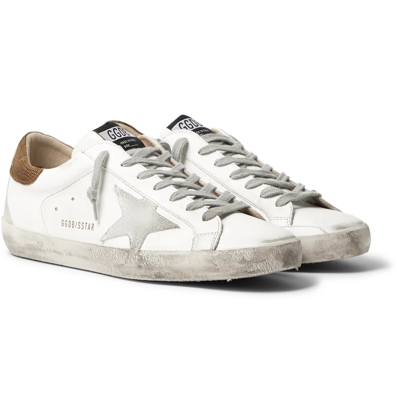 Superstar Distressed Leather and Suede Sneakers - 2