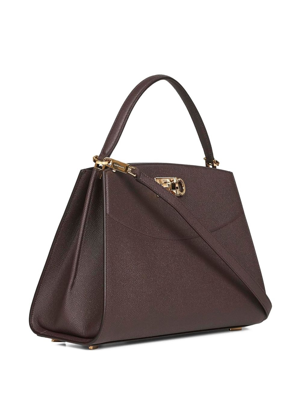 Gancio-clasp hammered calfskin tote bag - 3