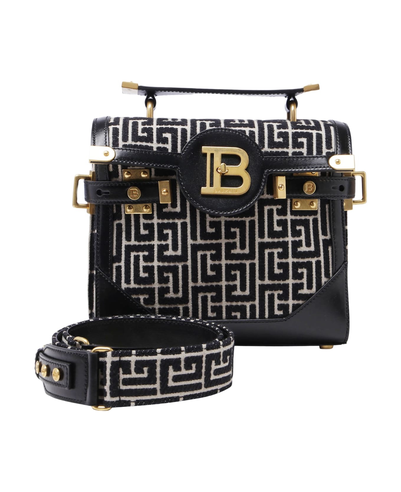 Black And Whiye B Buzz Top Hadle Bag - 1