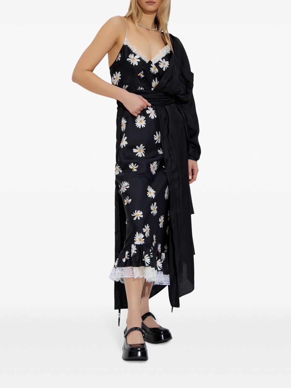 daisy-print midi dress - 2