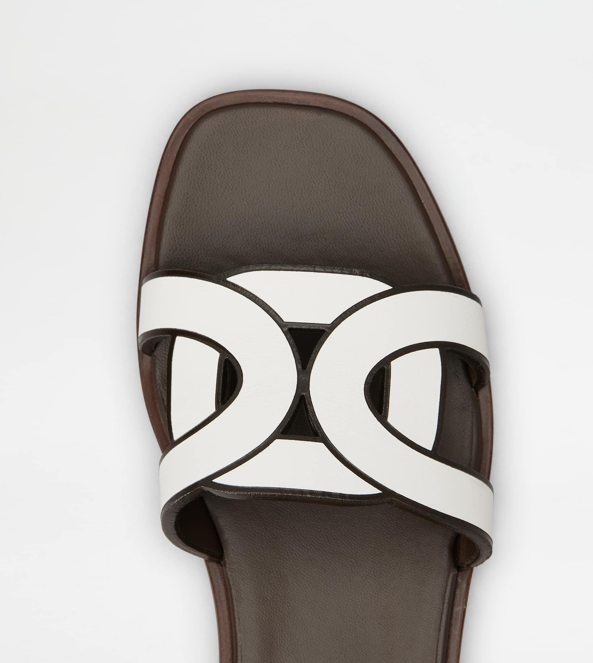 SANDALS IN LEATHER - WHITE - 5