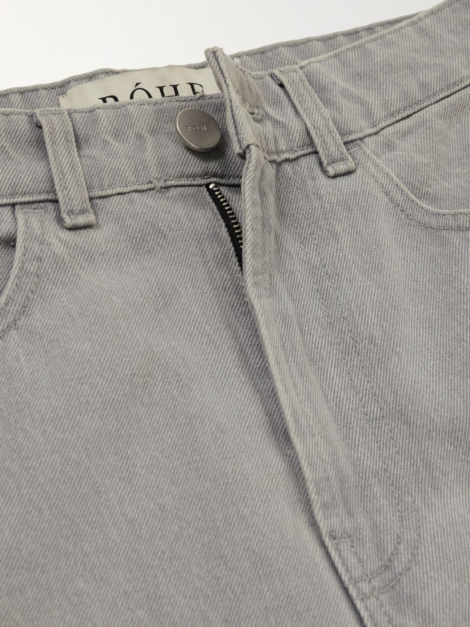 High-rise wide-leg jeans Light gray - 5