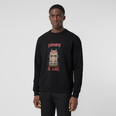 Burberry Slogan Print Cotton Sweatshirt outlook