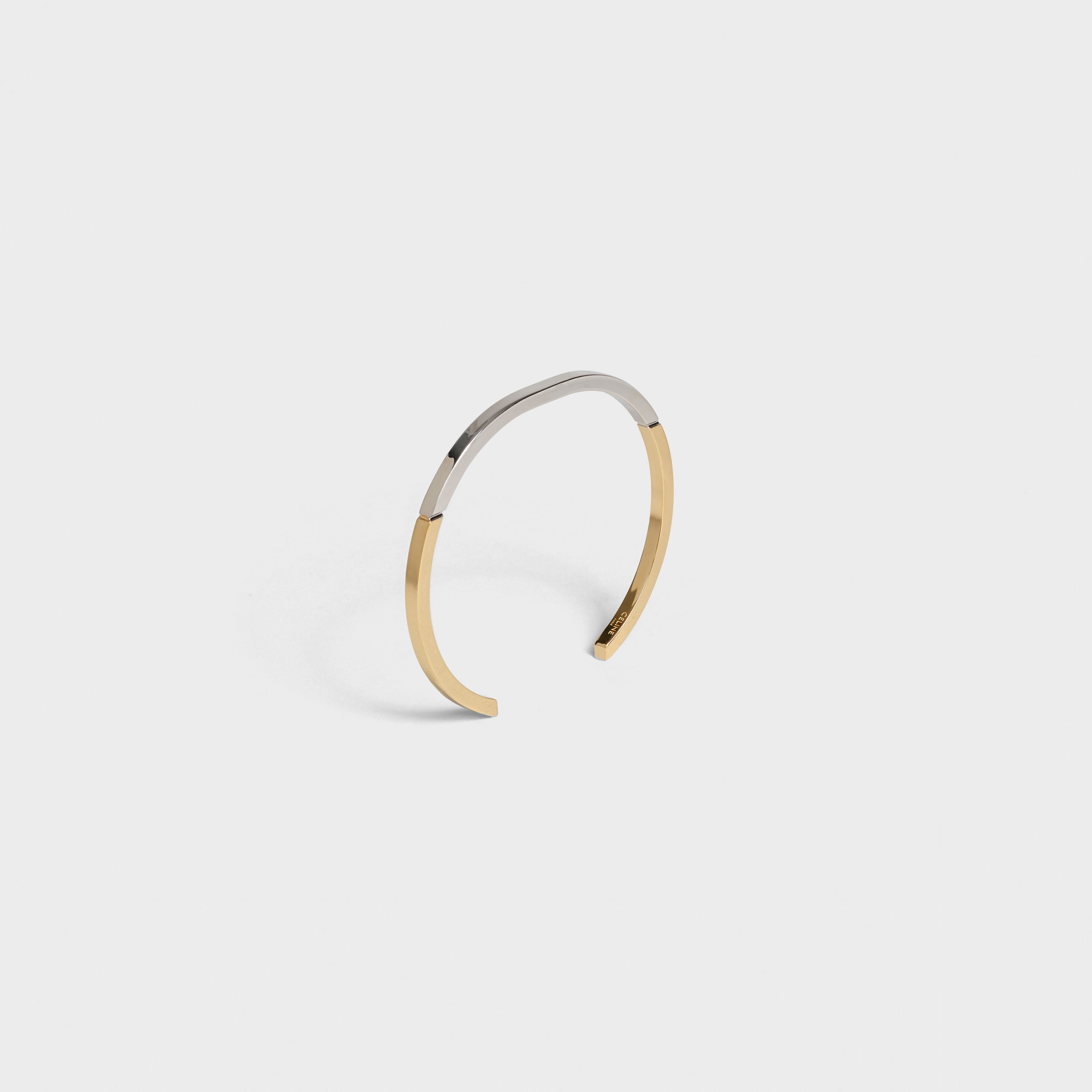 SIMPLE FORMS SILVER BRACELET IN BRASS WITH RHODIUM AND GOLD FINISH - 2