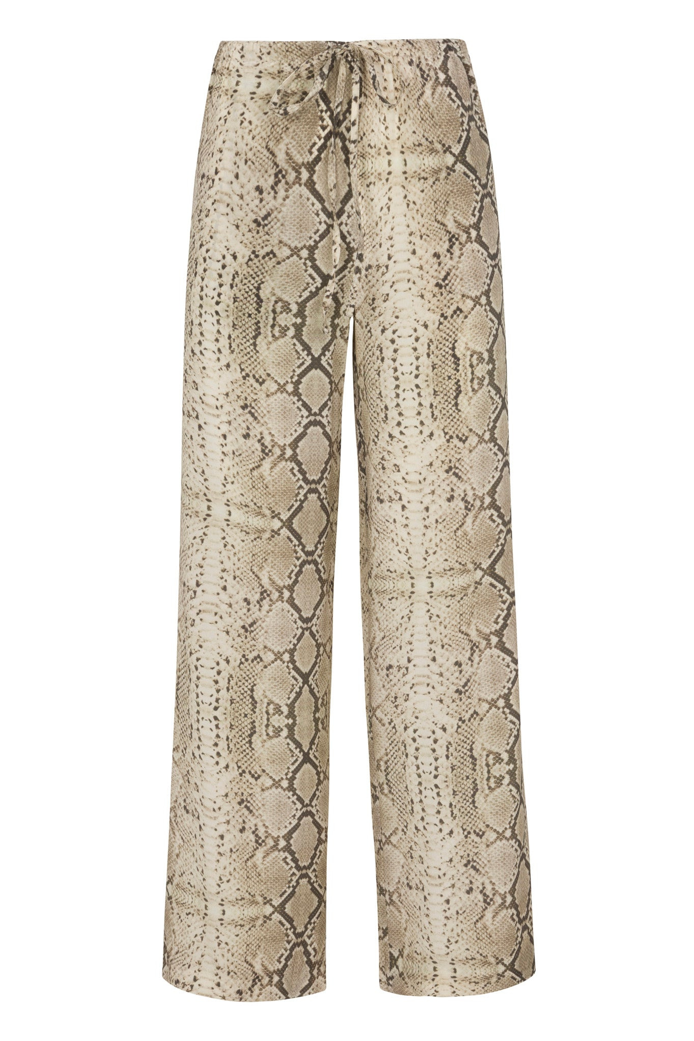 BEIGE SNAKESKIN SILK KAUAI PANTS - 6