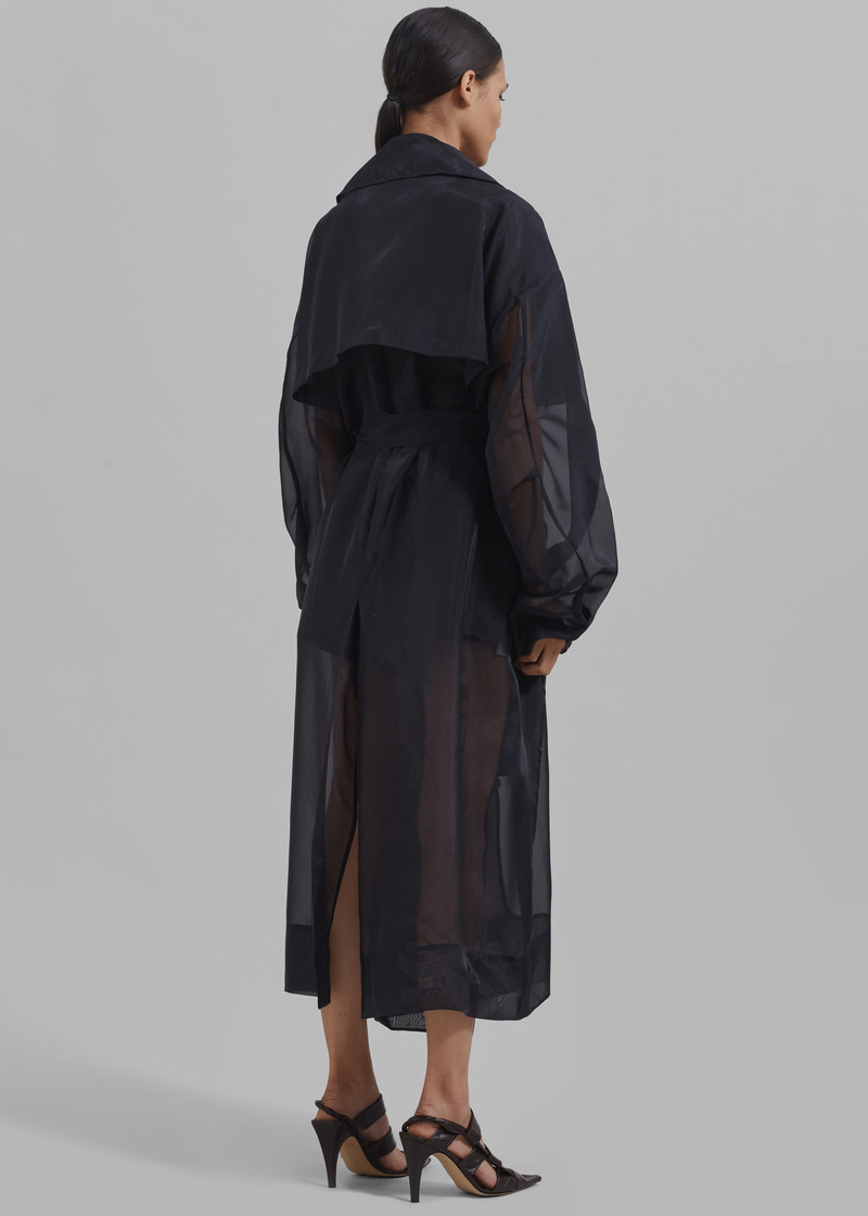 Mavis Oversized Sheer Trench - Black 12