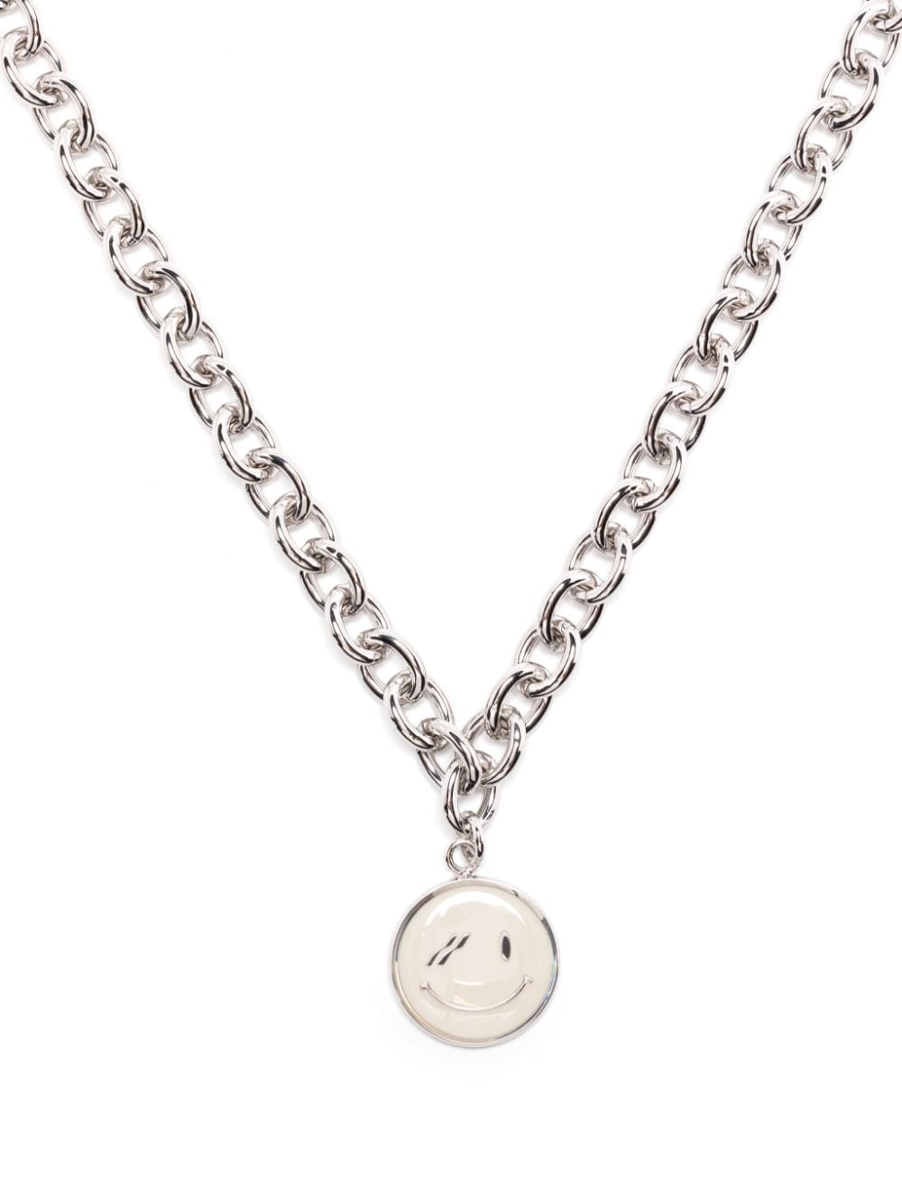 smiley-face chain-link necklace - 1