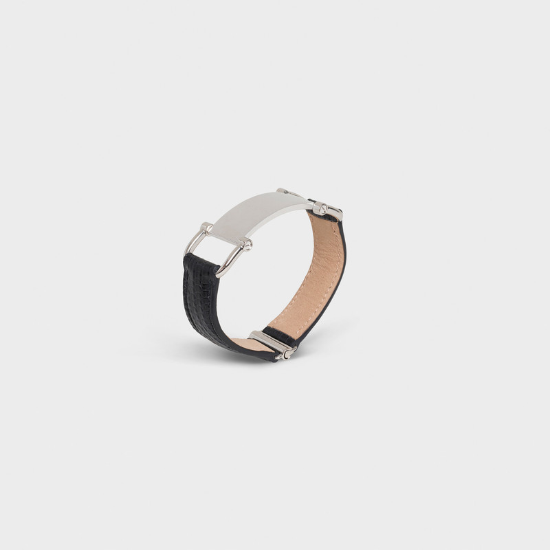 CELINE CELINE PLAQUE BRACELET IN LIZARD AND BRASS WITH RHODIUM FINISH outlook