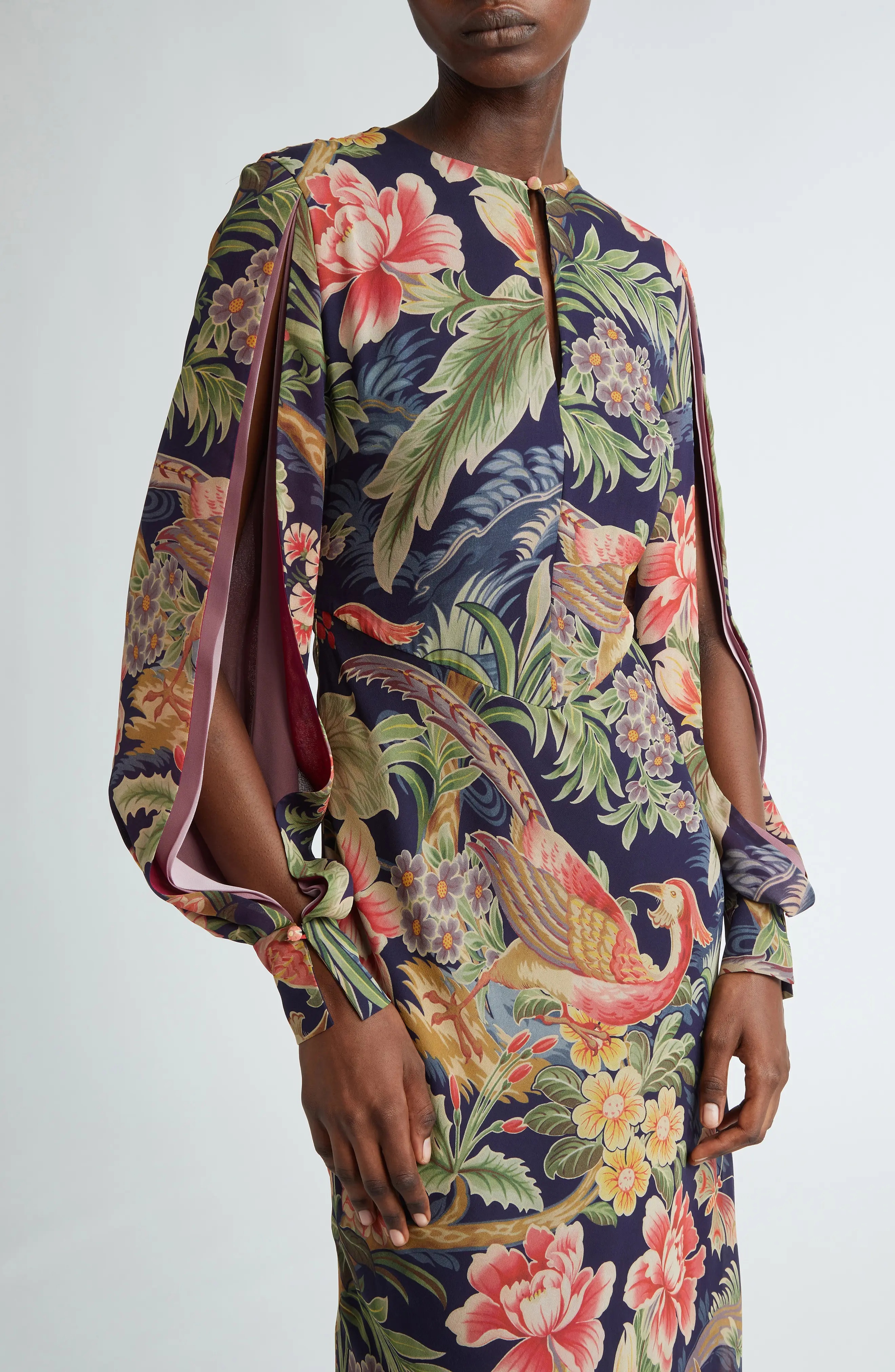 Etro Floral Long Sleeve Silk Maxi Dress | nordstrom | REVERSIBLE