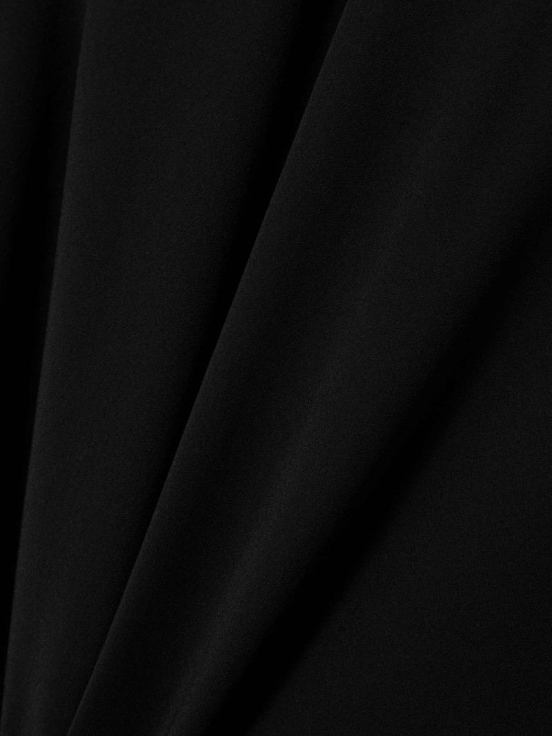 Gathered silk crepe de chine maxi dress Black 4
