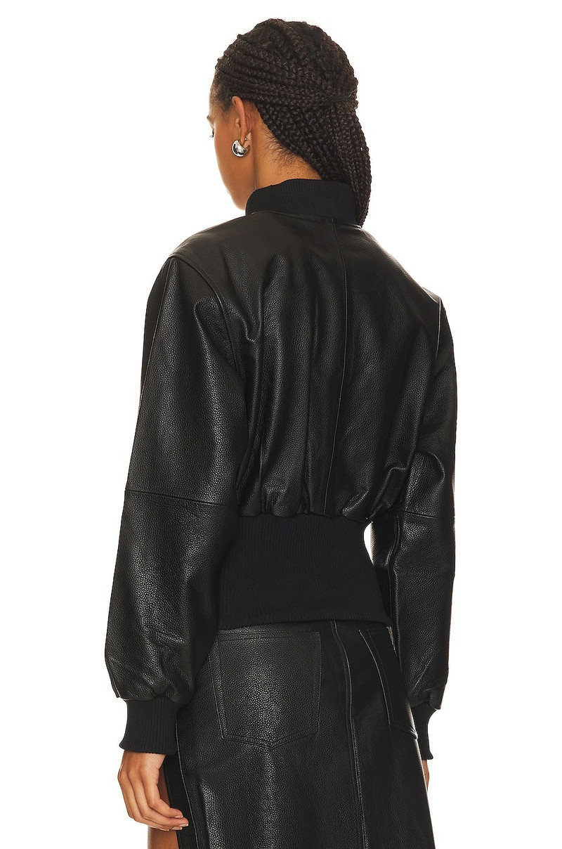 The Cropped Leather Bomber 4