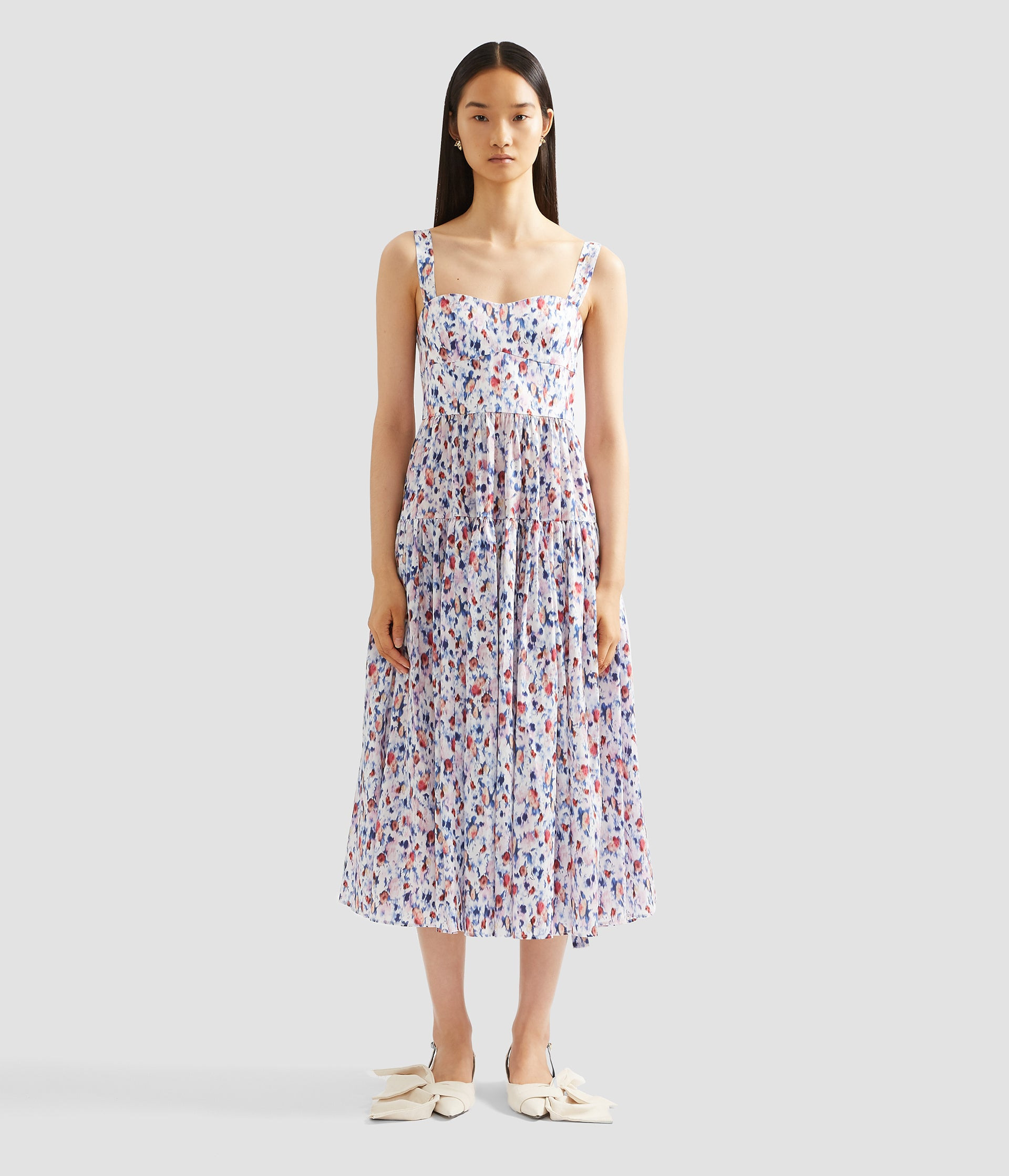 STRAPPY FIT AND FLARE MIDI DRESS - 4