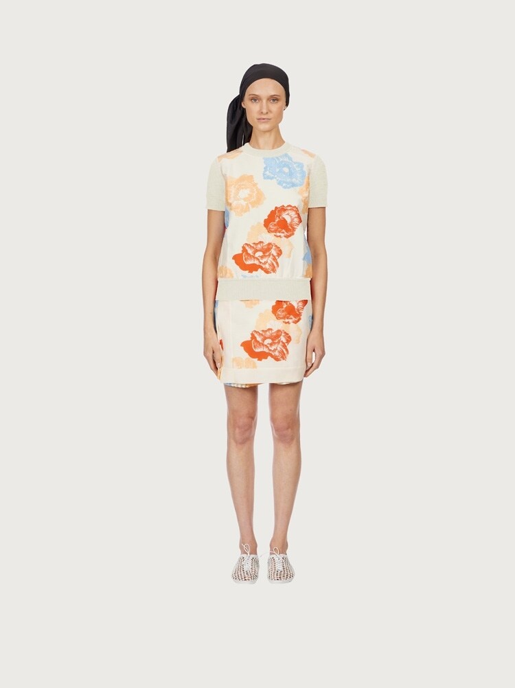 KNITTED TOP WITH SILK INSERTS - 3