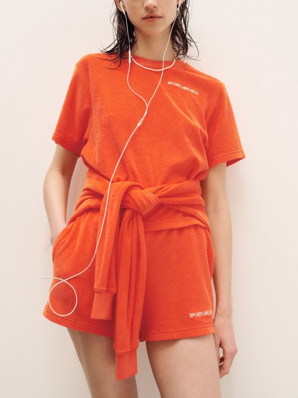 logo-embroidered cotton shorts - 5