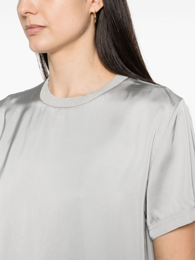 contrast-neck satin blouse 5