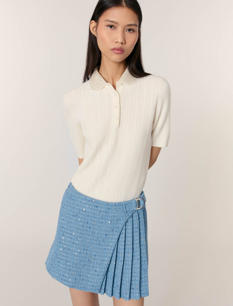 Pleated tweed skort 5
