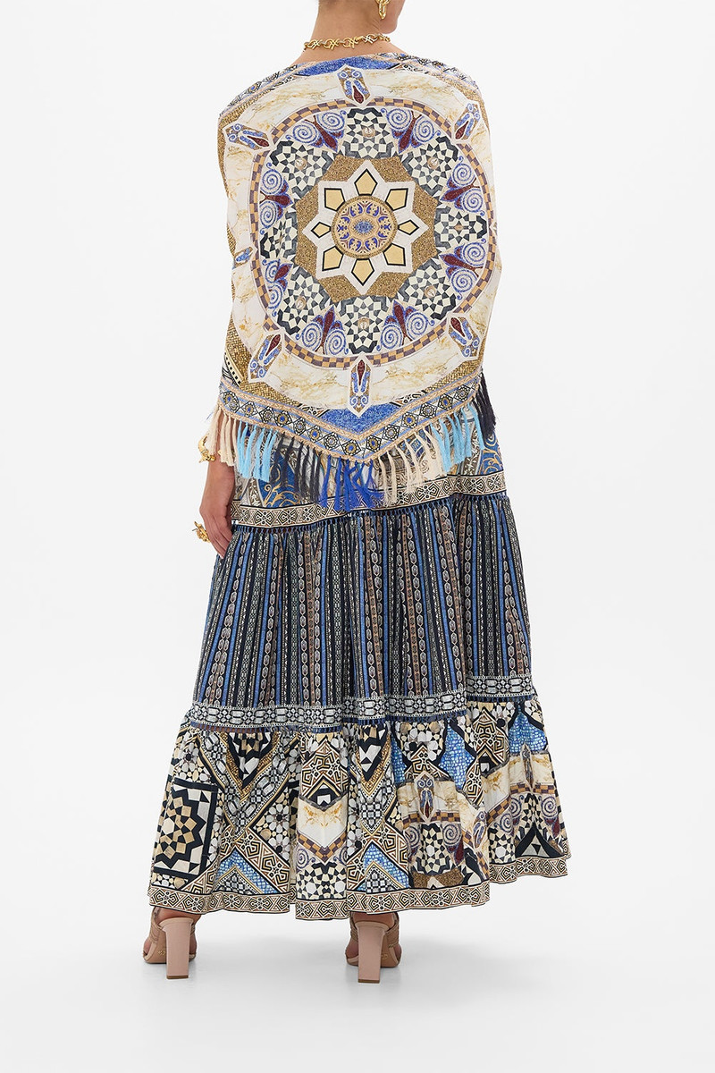 CAMILLA DIAMOND SCARF WITH TASSELS outlook