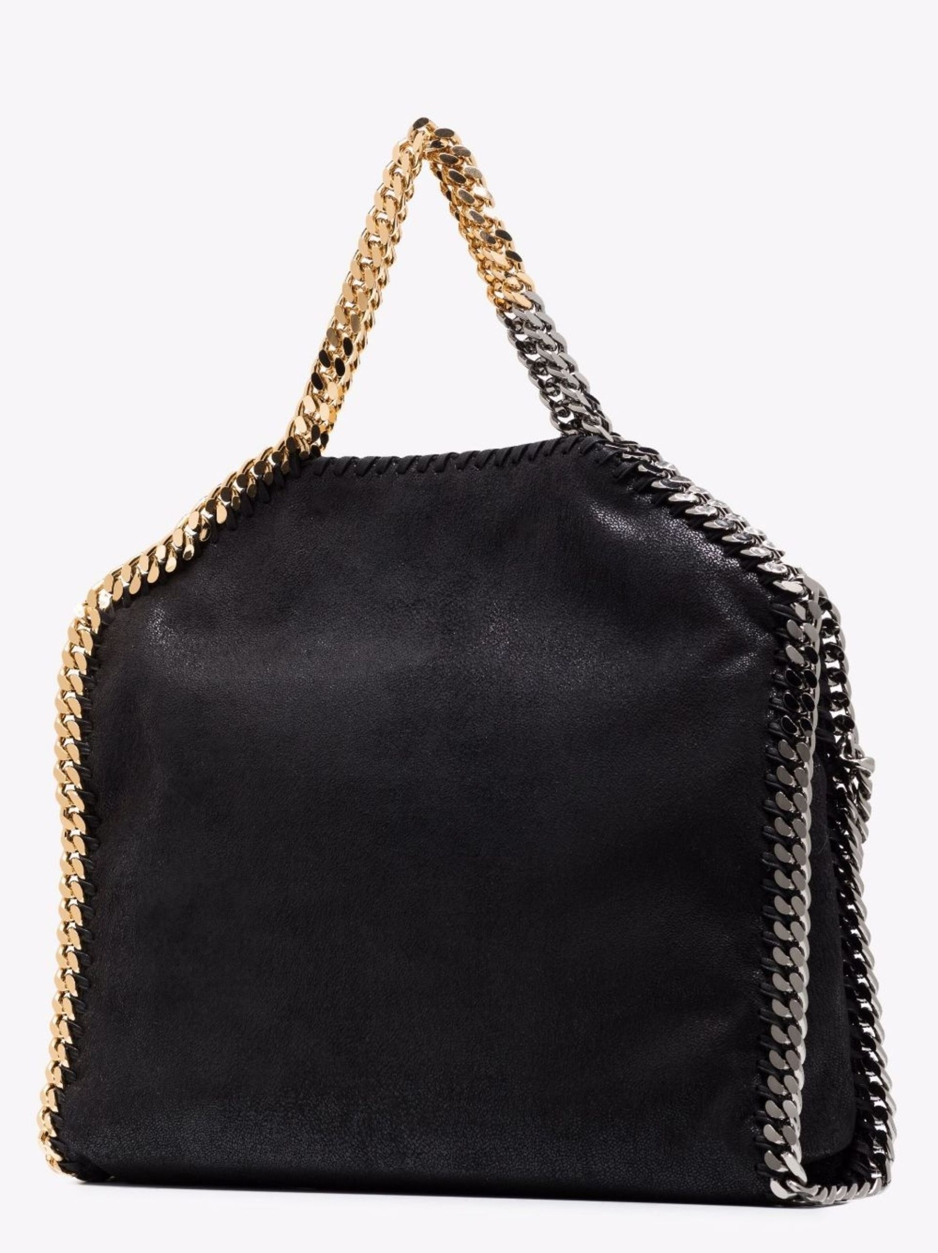 Black Falabella Large Faux Leather Tote Bag - 3