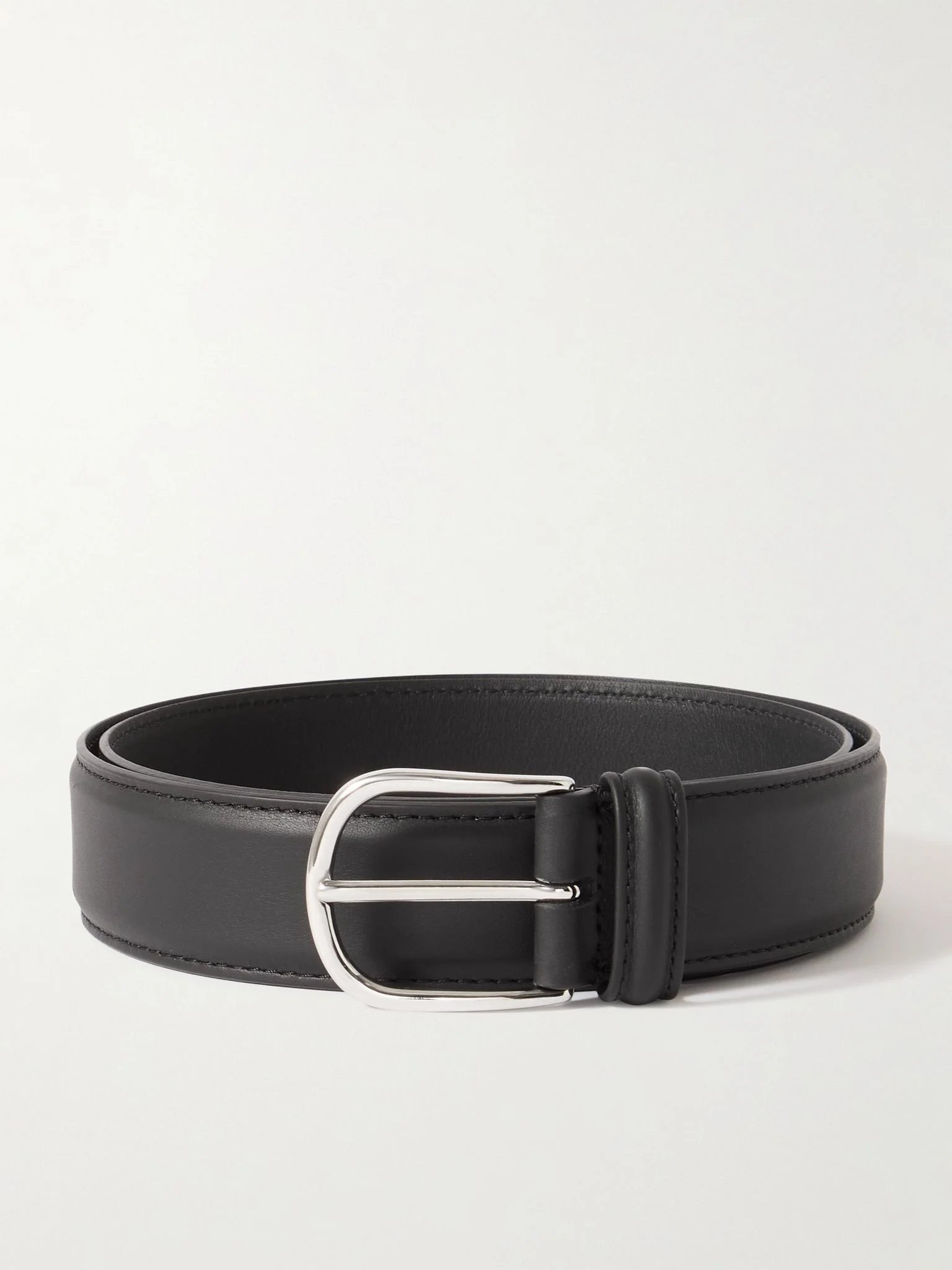 3.5cm Leather Belt Black - 1